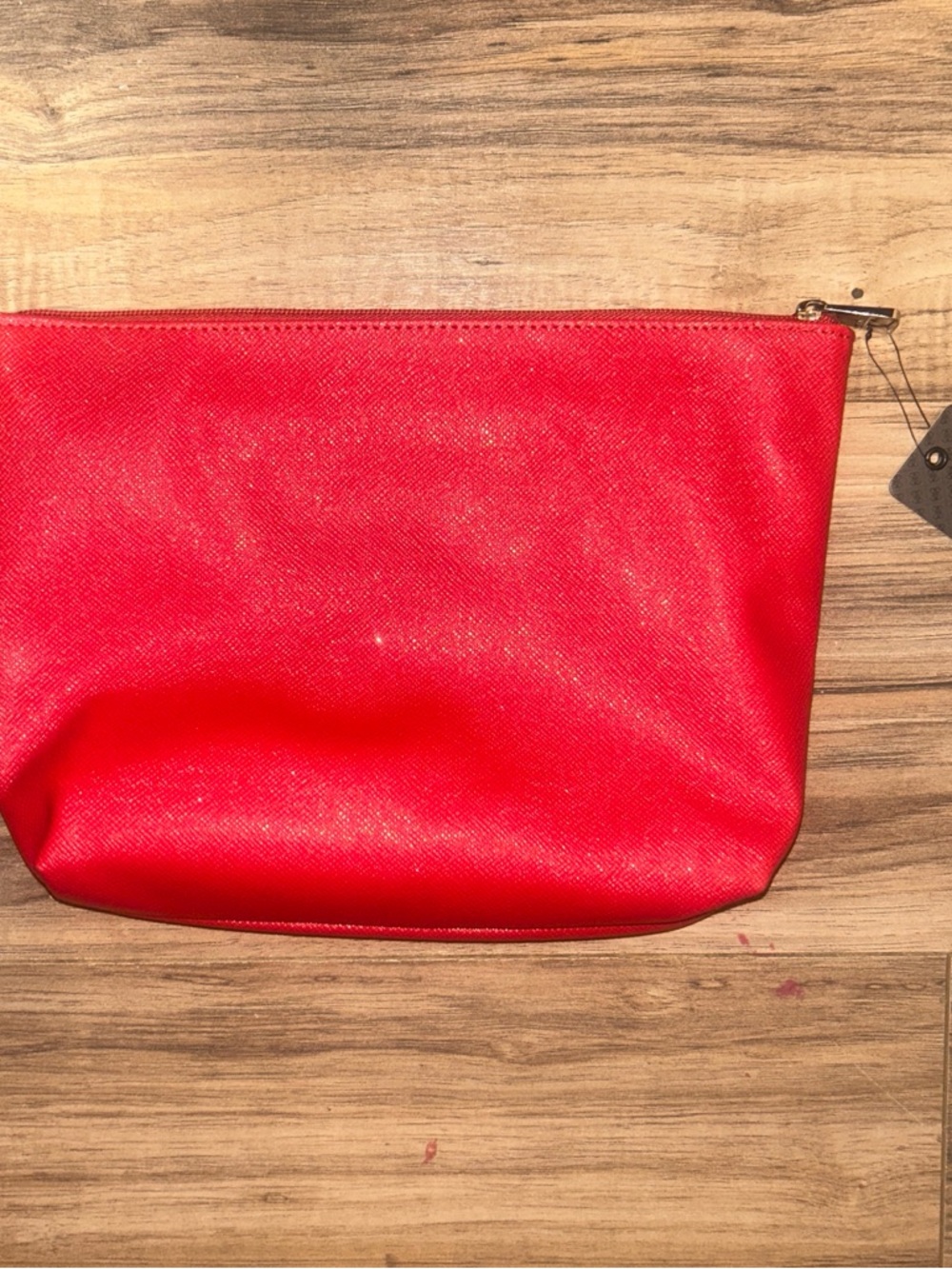 GUESS Red Textured Zip Cosmetic Pouch - Picture 2 of 4